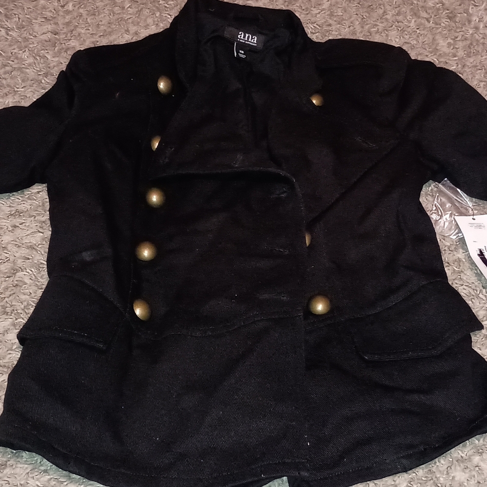 Women's A.n.a Denim Jacket‎ Size XS Color Black Brand New Pockets Buttons Cute
